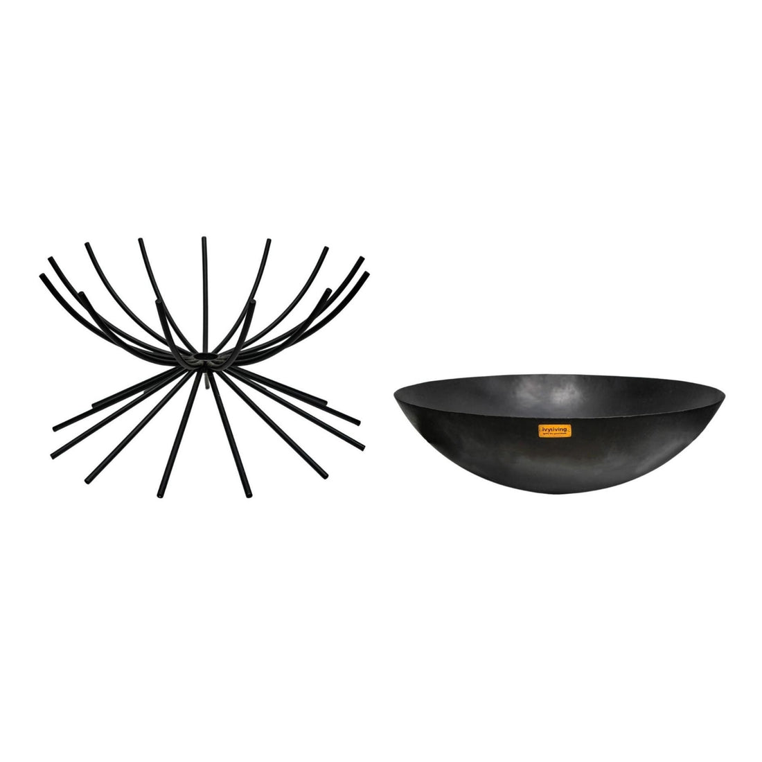 Outdoor Metal Vali Fire Pit in Black - Skandi London
