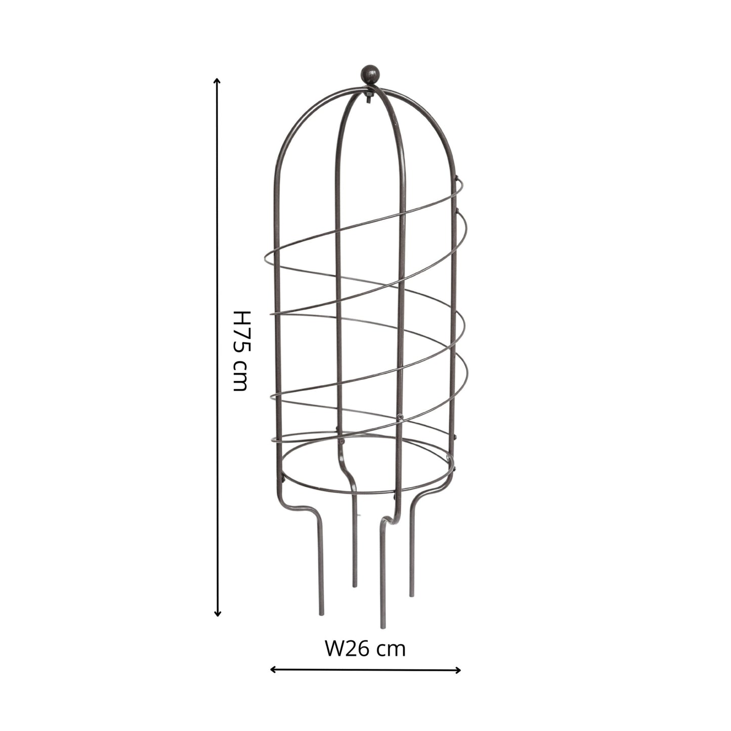Outdoor Pot Plant Support Zinc H75cm D26cm - Skandi London