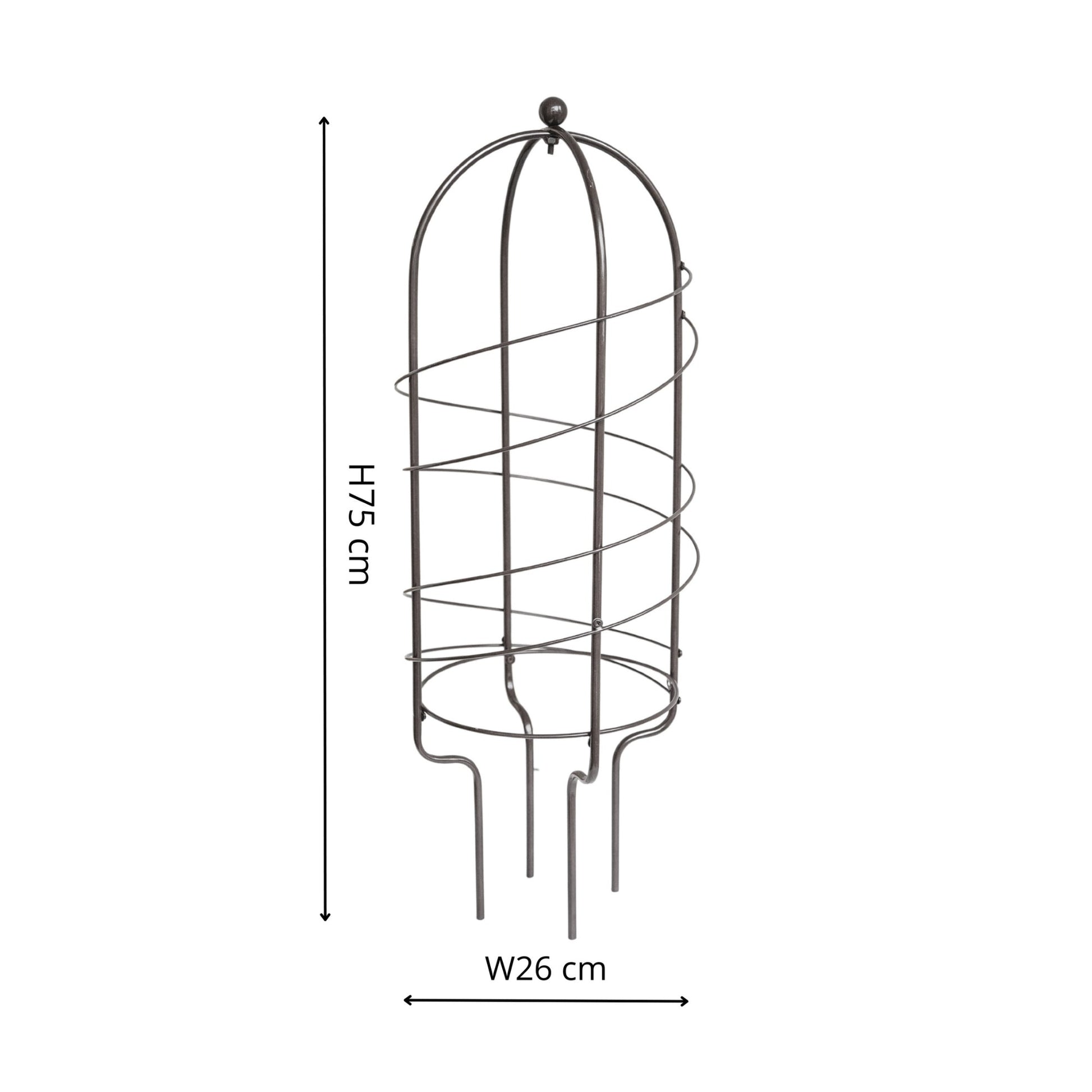 Outdoor Pot Plant Support Zinc H75cm D26cm - Skandi London