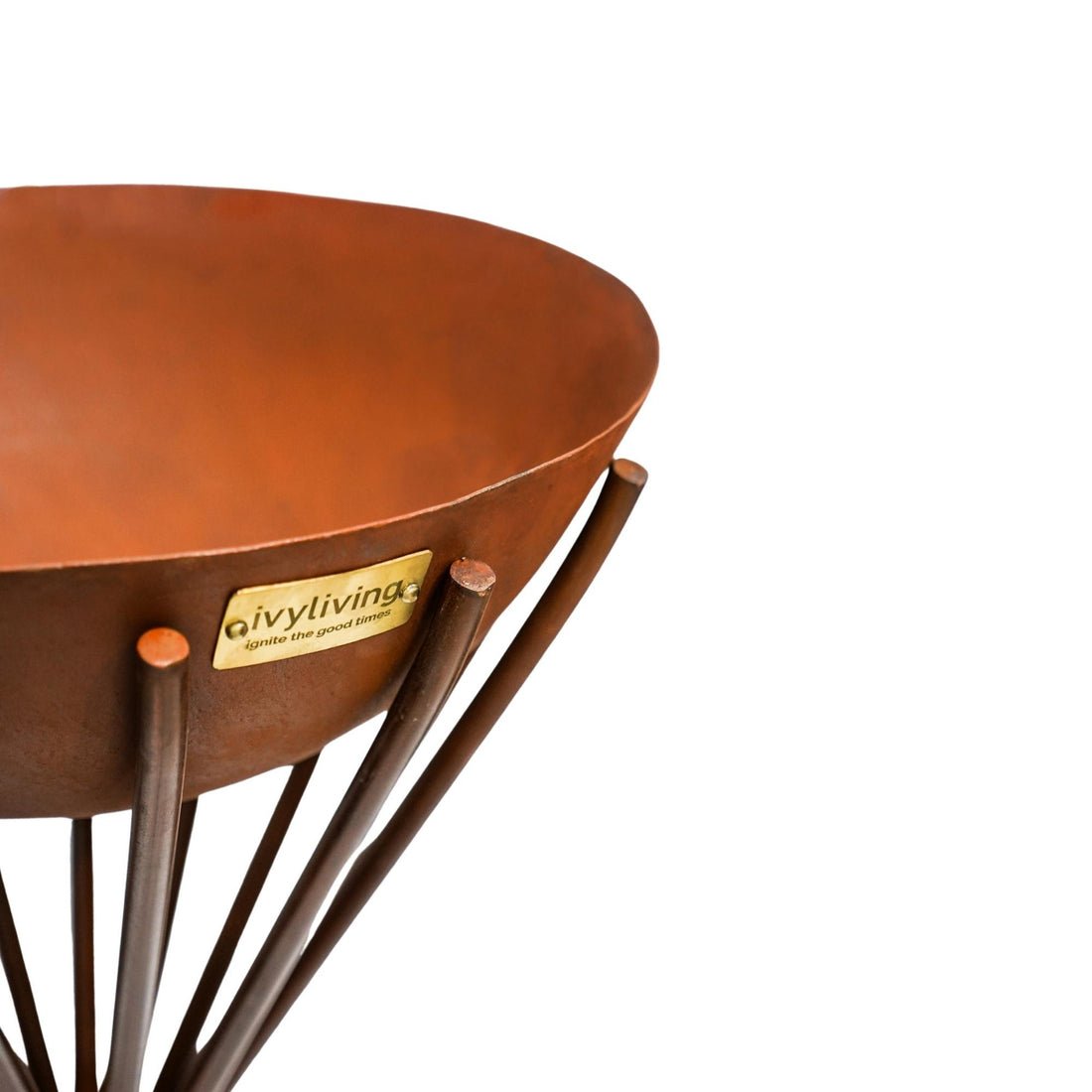 Outdoor Tall Metal Vali Fire Pit in Rust - Skandi London