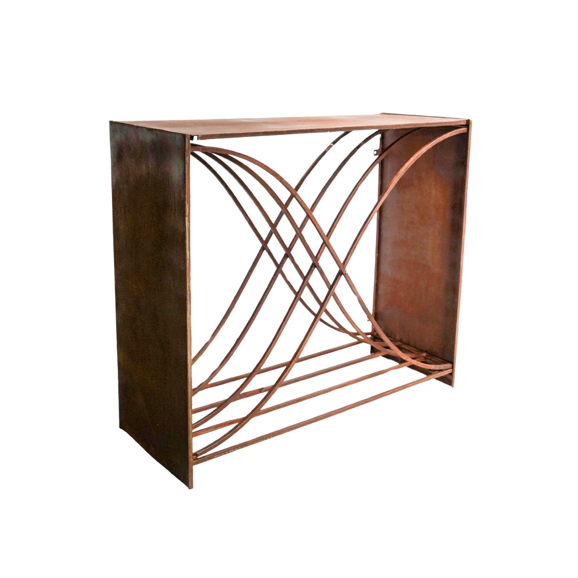 Outdoor X shape Rust Log Storage H88cm D100cm - Skandi London