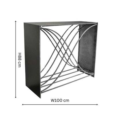 Outdoor X shape Zinc Log Storage H88cm D100cm - Skandi London