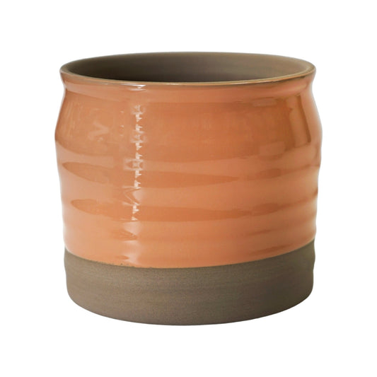 Puro Lipped Gloss Peach Ripple Planter H19cm D21cm - Skandi London