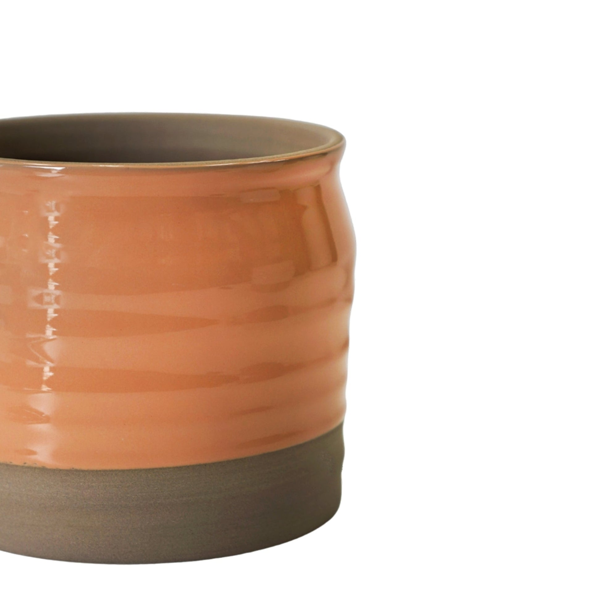 Puro Lipped Gloss Peach Ripple Planter H19cm D21cm - Skandi London
