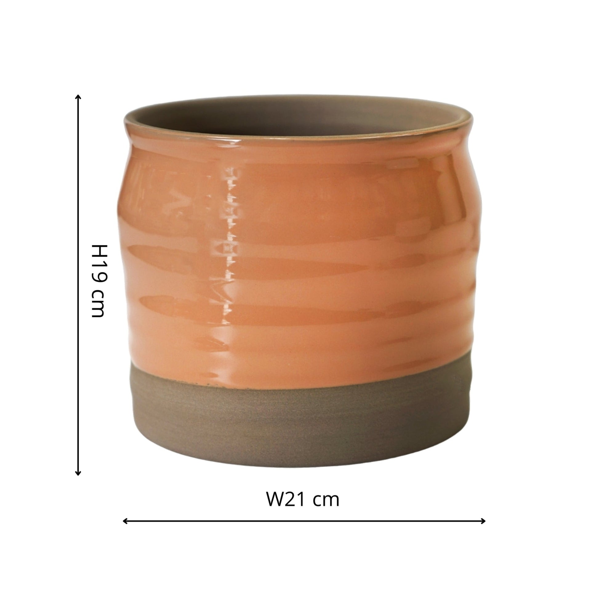 Puro Lipped Gloss Peach Ripple Planter H19cm D21cm - Skandi London