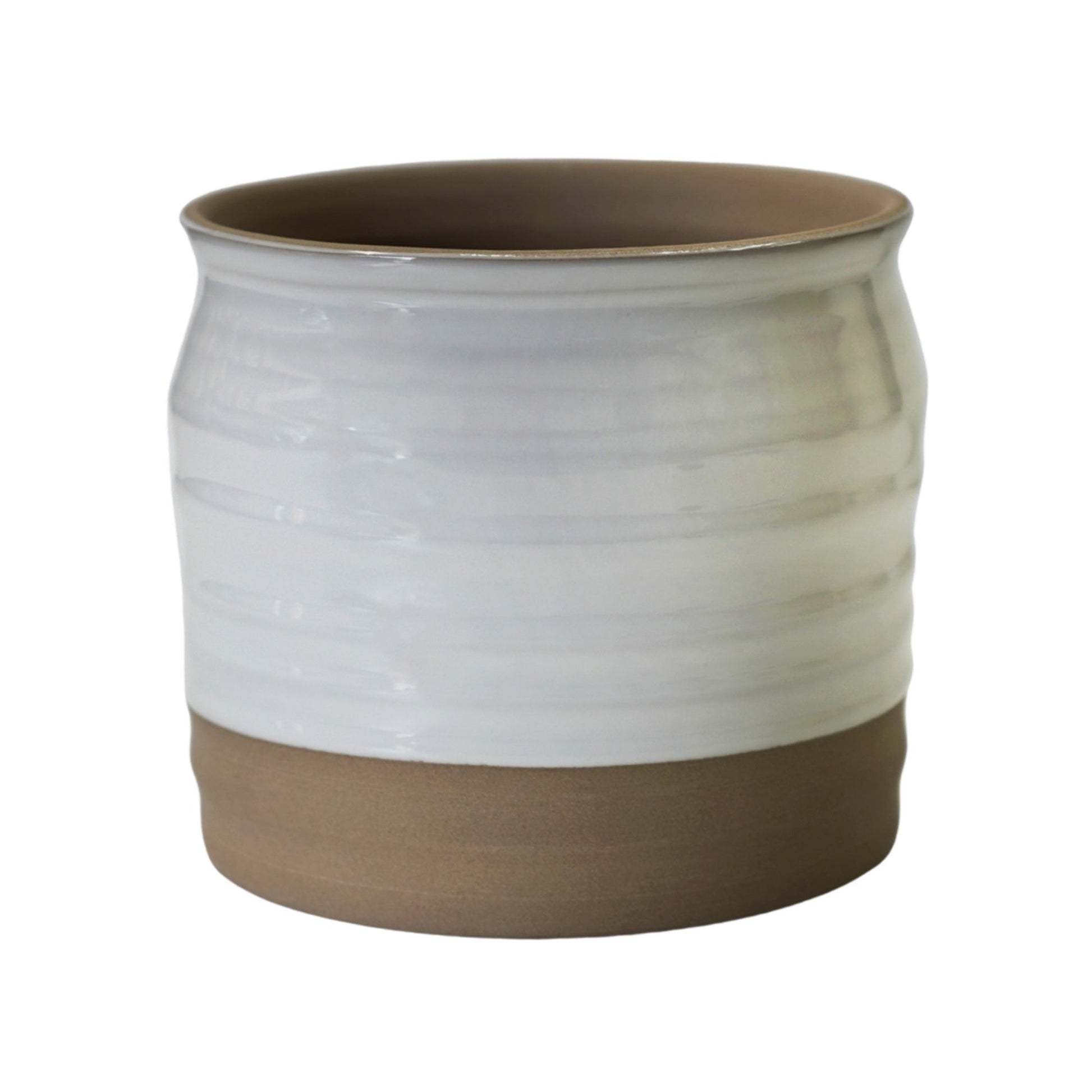 Puro Lipped Gloss White Ripple Planter H19cm D21cm - Skandi London
