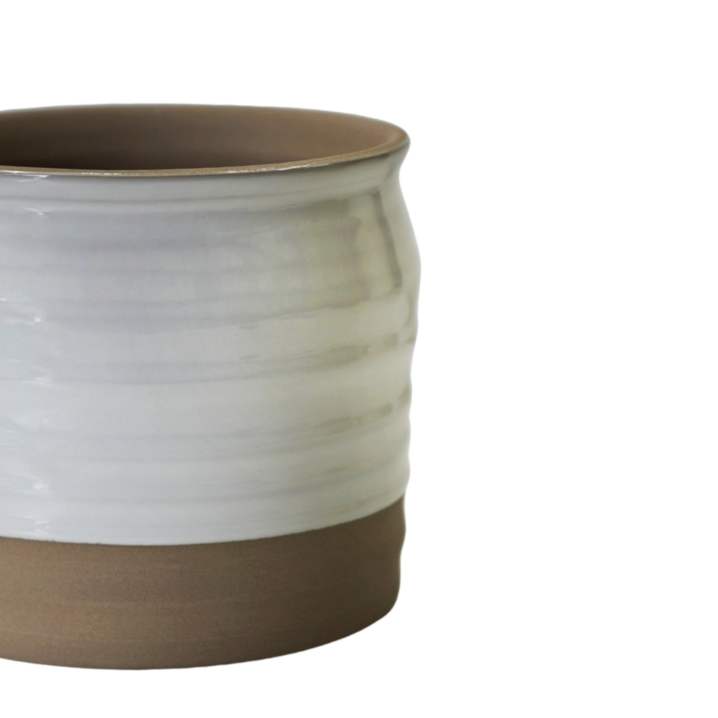 Puro Lipped Gloss White Ripple Planter H19cm D21cm - Skandi London