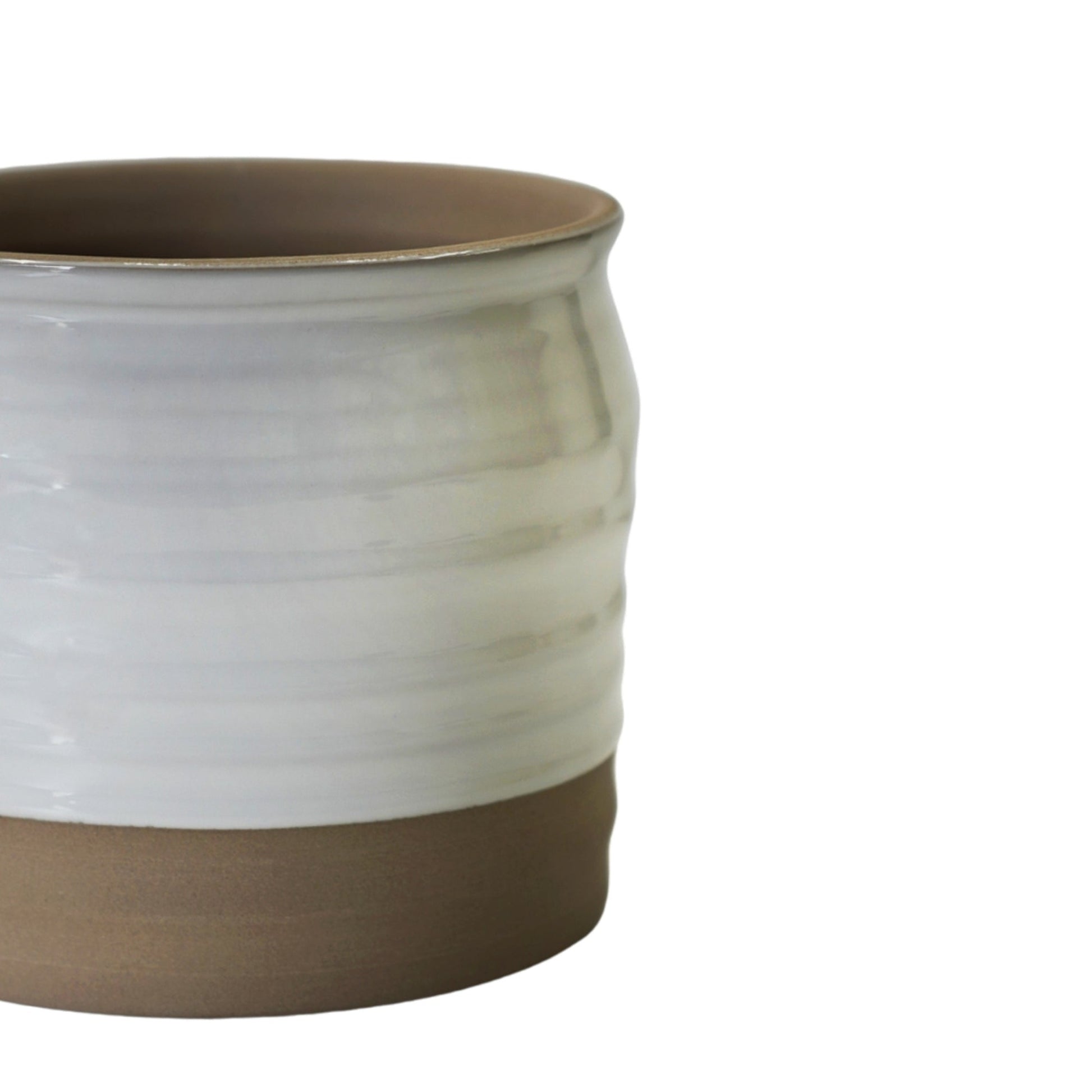 Puro Lipped Gloss White Ripple Planter H19cm D21cm - Skandi London