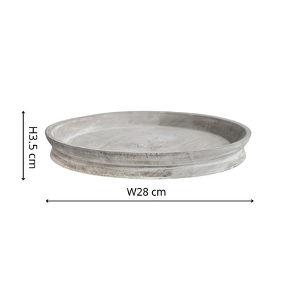 Esbjerg White Wash Wooden Candle Tray - Skandi London