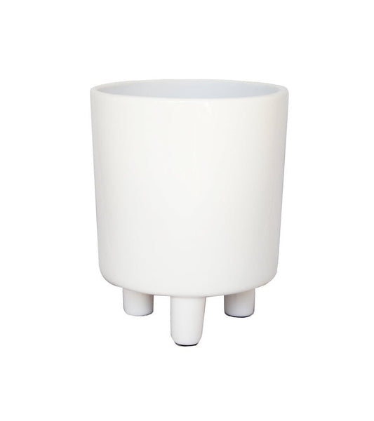 Pisa White Planter H19Cm D16Cm - Skandi London