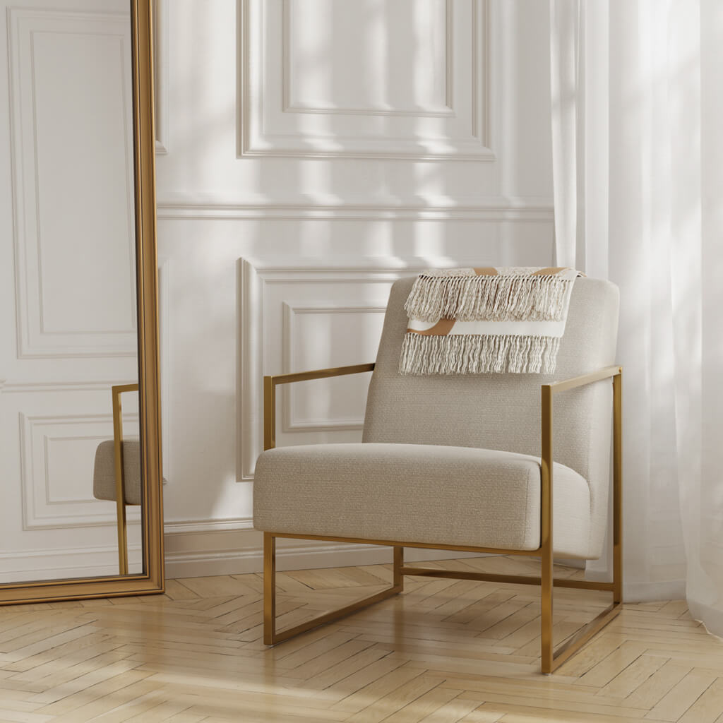 Soho Nordic Beige & Gold Chair - Skandi London