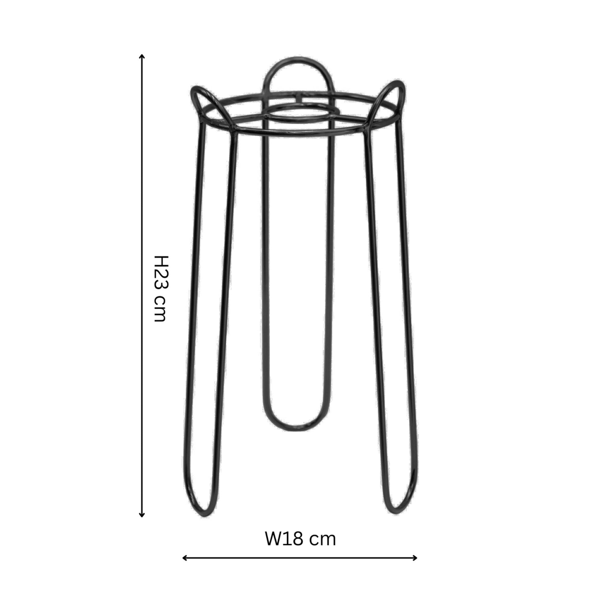 Saluzzo Black Plant Stand H23cm D18cm - Skandi London