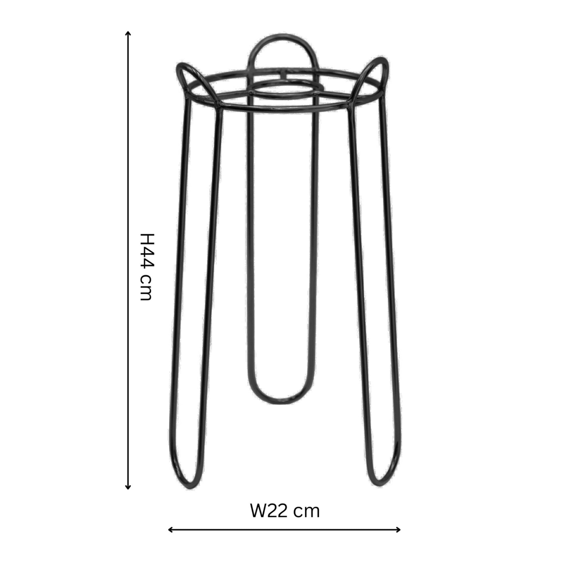 Saluzzo Black Plant Stand H44cm D22cm - Skandi London