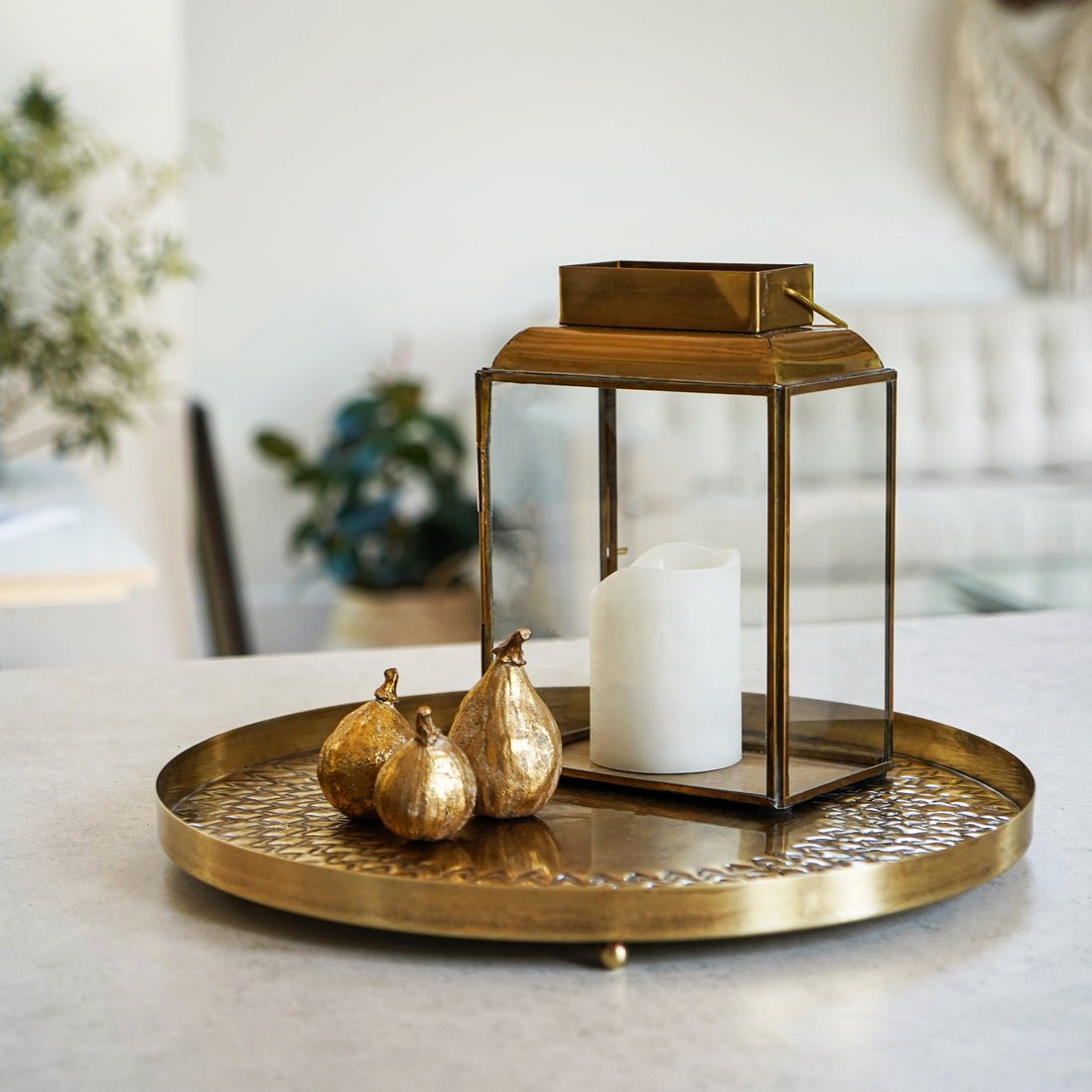 Thor Embossed Tray Gold - Skandi London