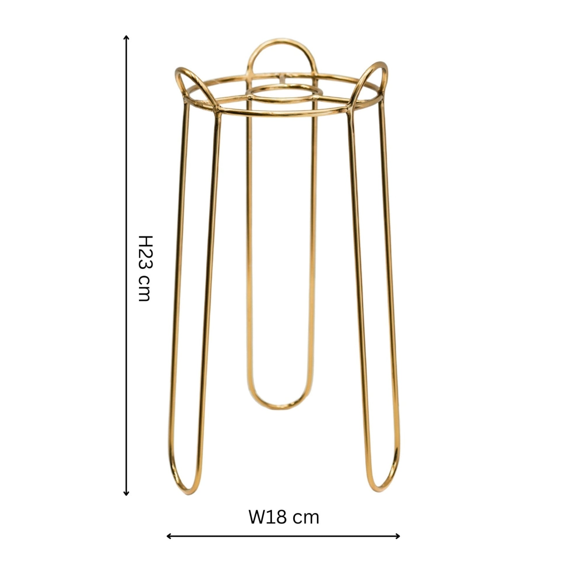 Saluzzo Gold Plant Stand H23cm D18cm - Skandi London