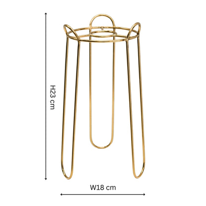 Saluzzo Gold Plant Stand H23cm D18cm - Skandi London
