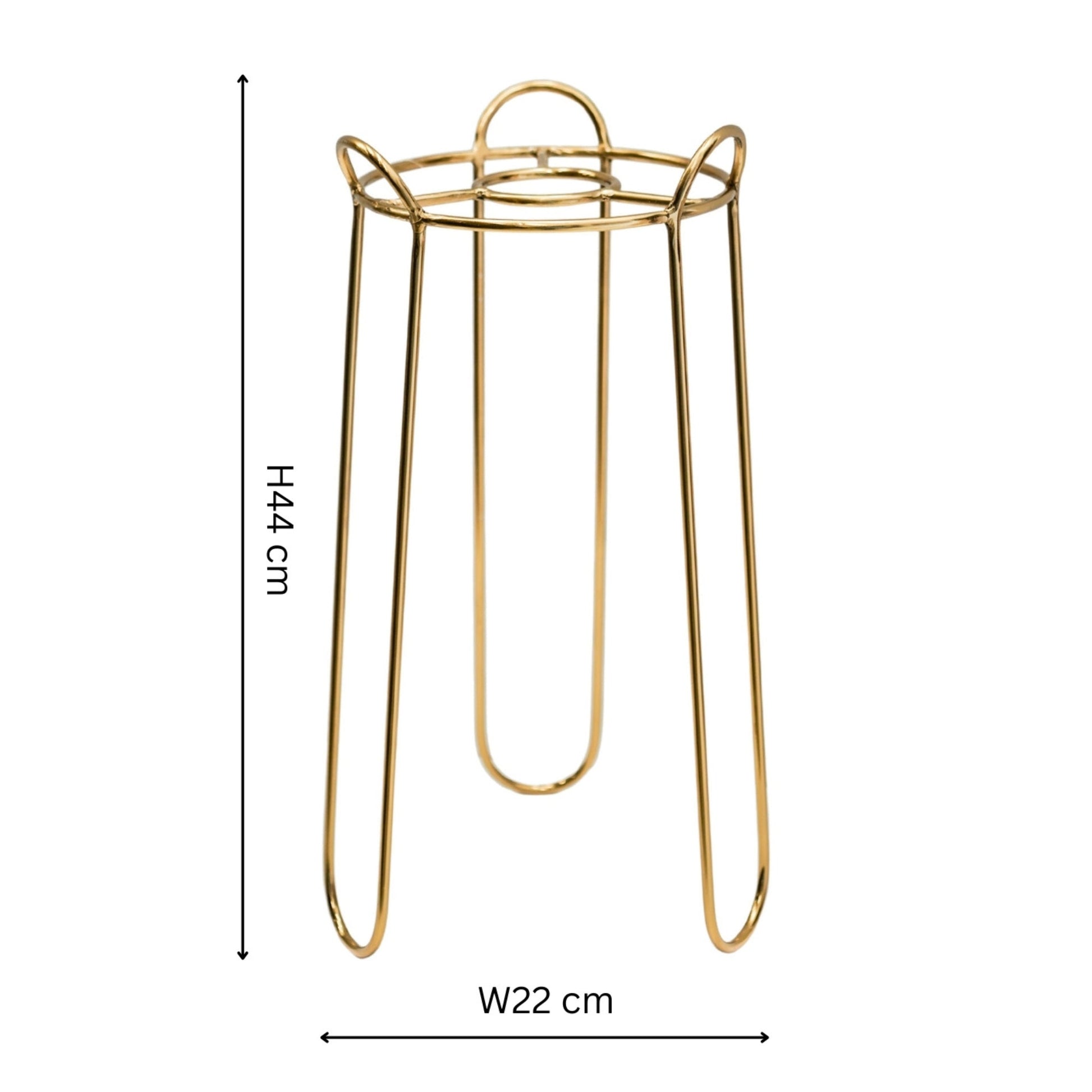 Saluzzo Gold Plant Stand H44cm D22cm - Skandi London