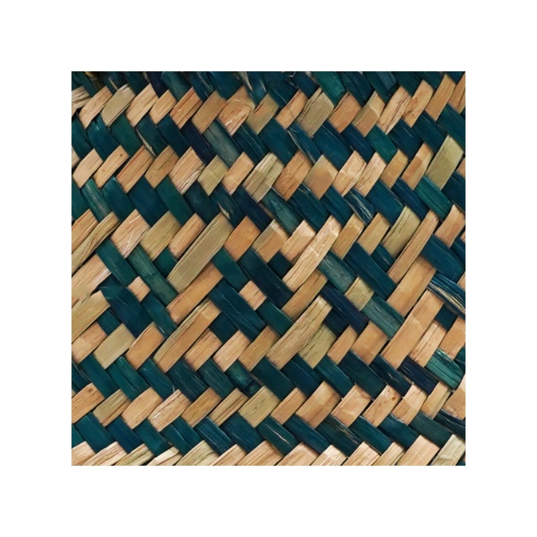 Valde Seagrass Patterned Teal Lined Basket - Skandi London