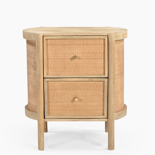 Vauxhall Two Drawer Bedside Table - Skandi London