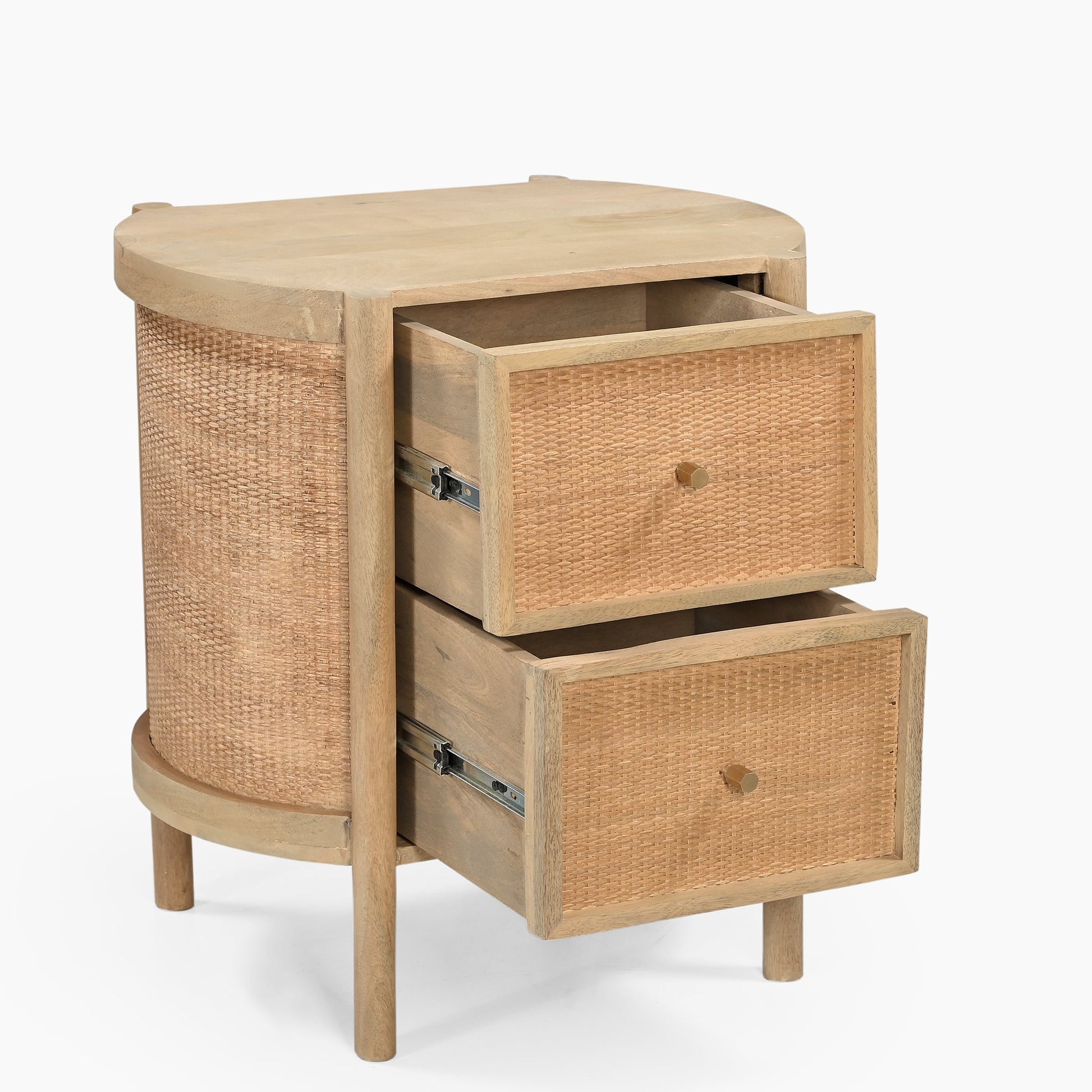 Vauxhall Two Drawer Bedside Table - Skandi London