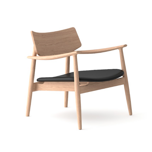 Mono Solid Oak & Black Lounge Chair