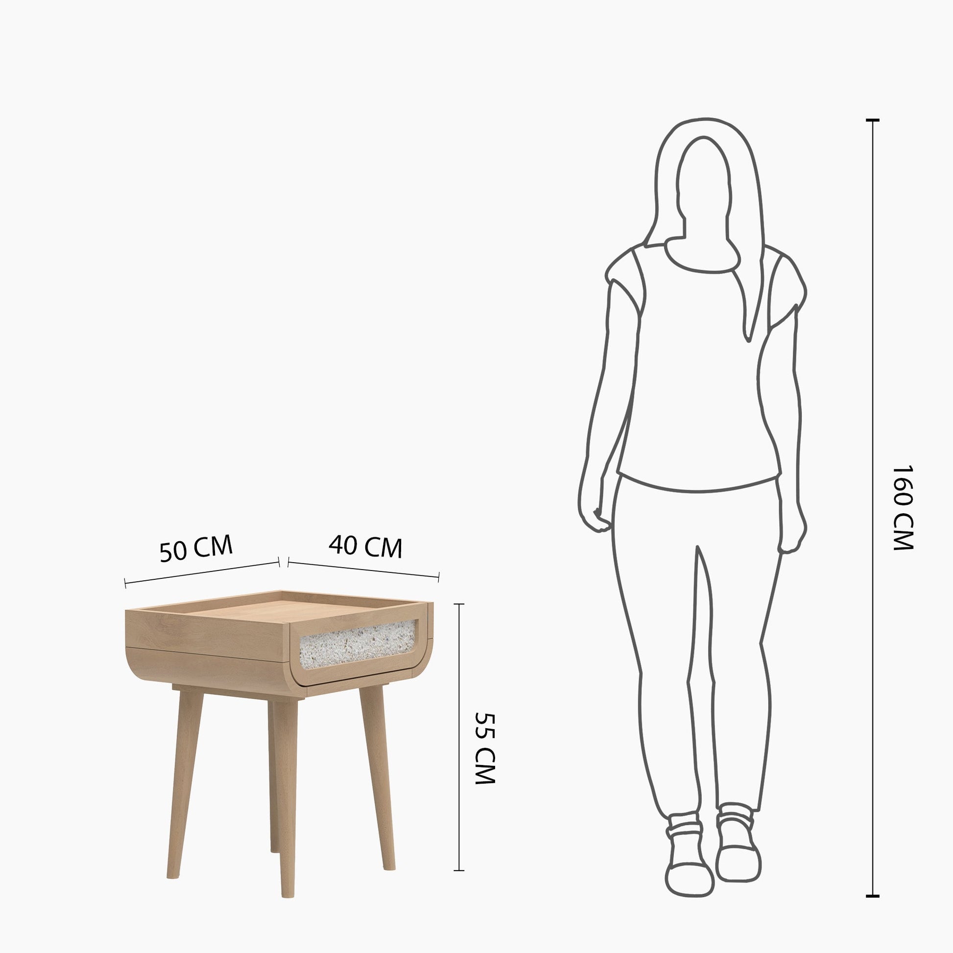 Brompton Side Table - Natural - Skandi London