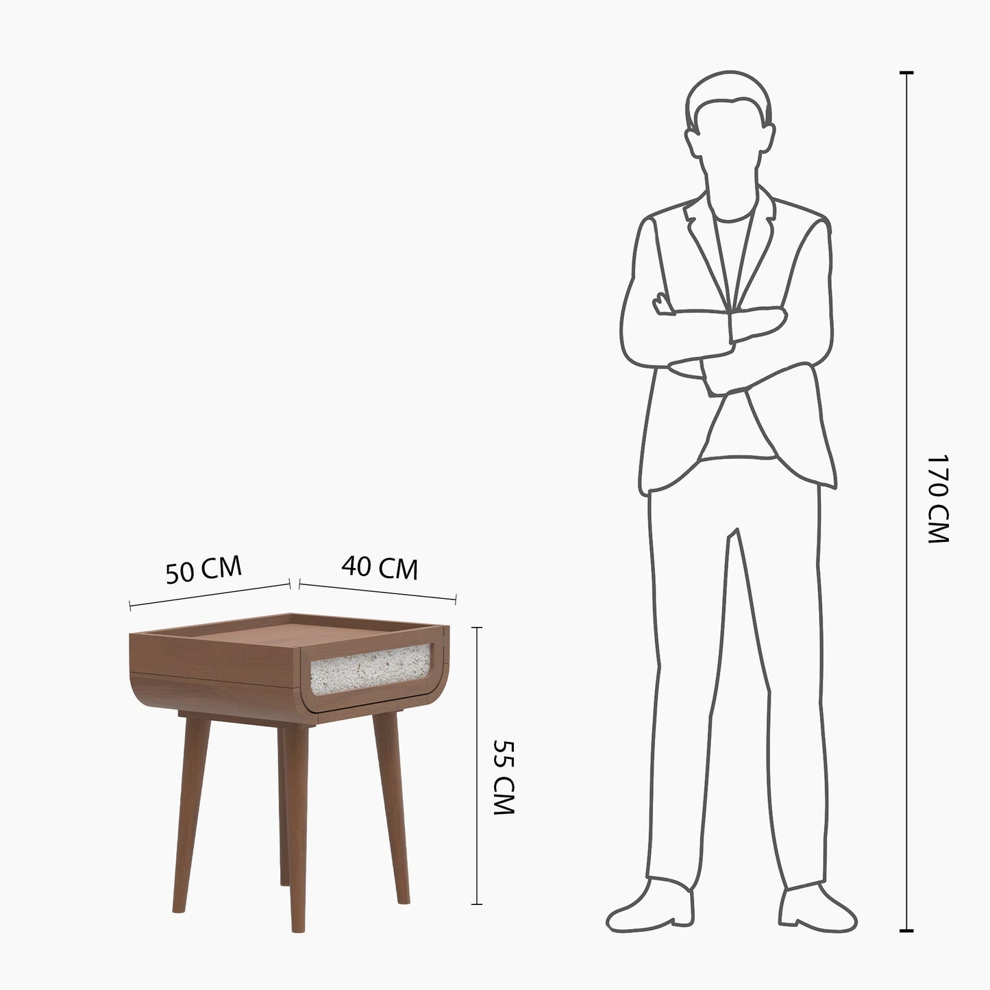 Brompton Side Table - Walnut - Skandi London