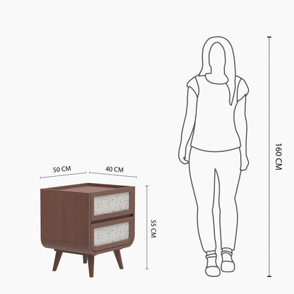 Brompton Two Drawer Side Table - Walnut - Skandi London
