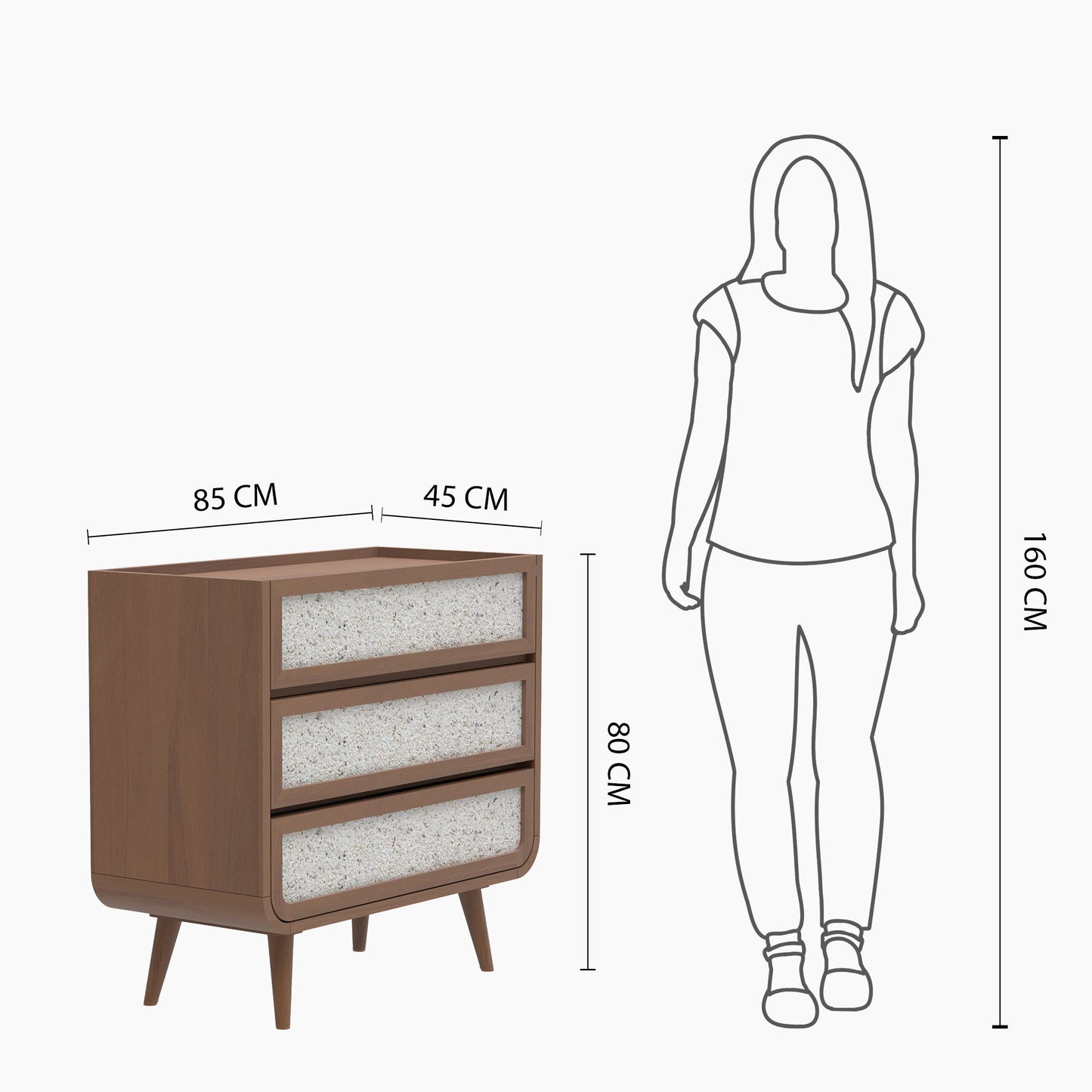 Brompton Three Drawer Chest - Natural - Skandi London