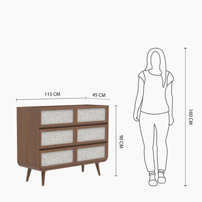 Brompton Six Drawer Chest - Walnut - Skandi London