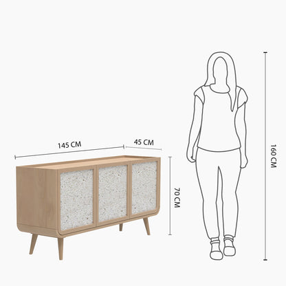 Brompton Three Door Cabinet - Natural - Skandi London