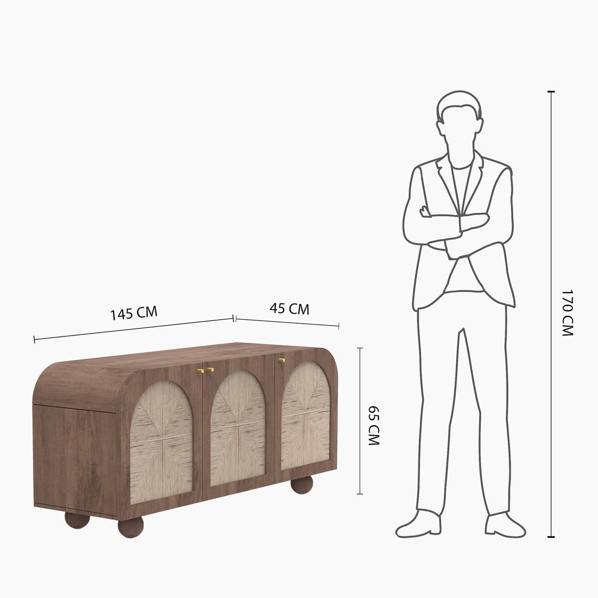 Edgware Three Door Cabinet - Walnut - Skandi London