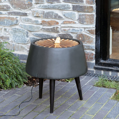 Skandi London Water Feature with Light Display on Stand in Charcoal & Aged Copper - Skandi London