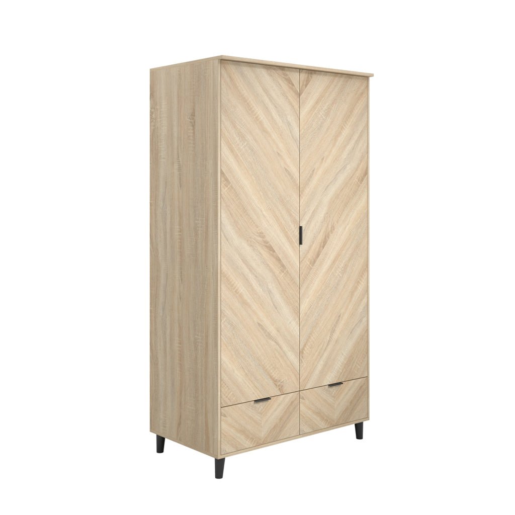 Soho Nordic Chevron 2 Door Wardrobe - Skandi London