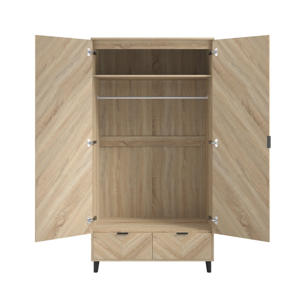 Soho Nordic Chevron 2 Door Wardrobe - Skandi London