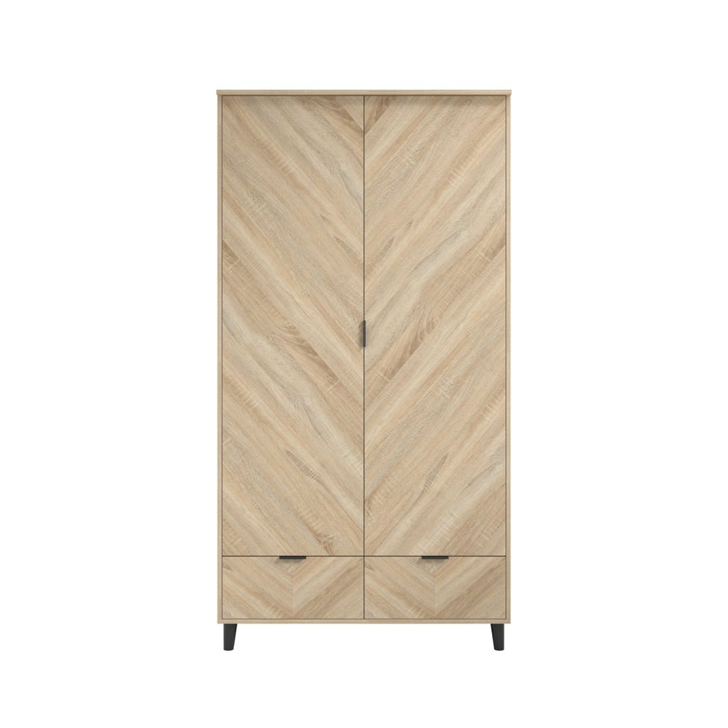 Soho Nordic Chevron 2 Door Wardrobe - Skandi London