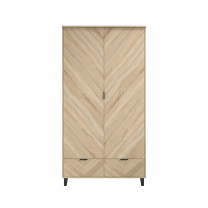 Soho Nordic Chevron 2 Door Wardrobe - Skandi London