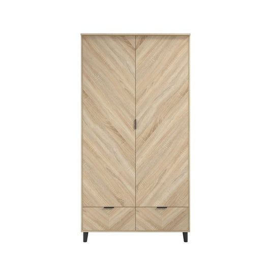 Soho Nordic Chevron 2 Door Wardrobe - Skandi London