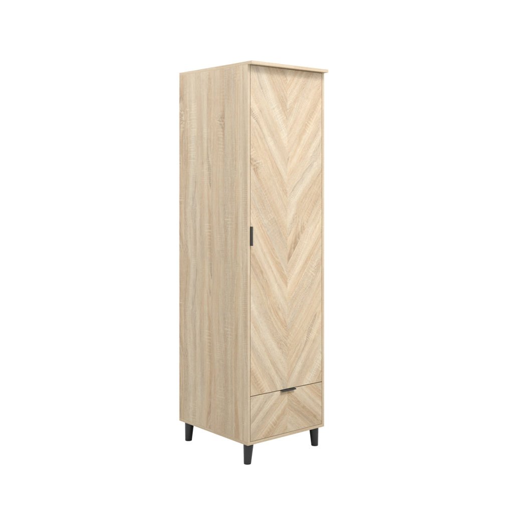 Soho Nordic Chevron 1 Door Wardrobe - Skandi London