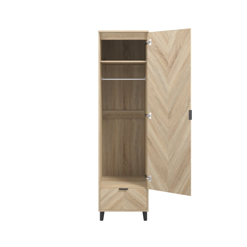 Soho Nordic Chevron 1 Door Wardrobe - Skandi London