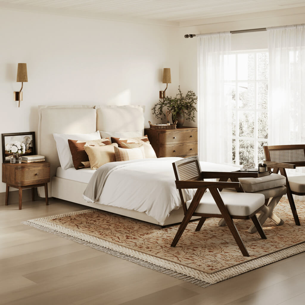 Hygge Ivory King Size Bed - Skandi London
