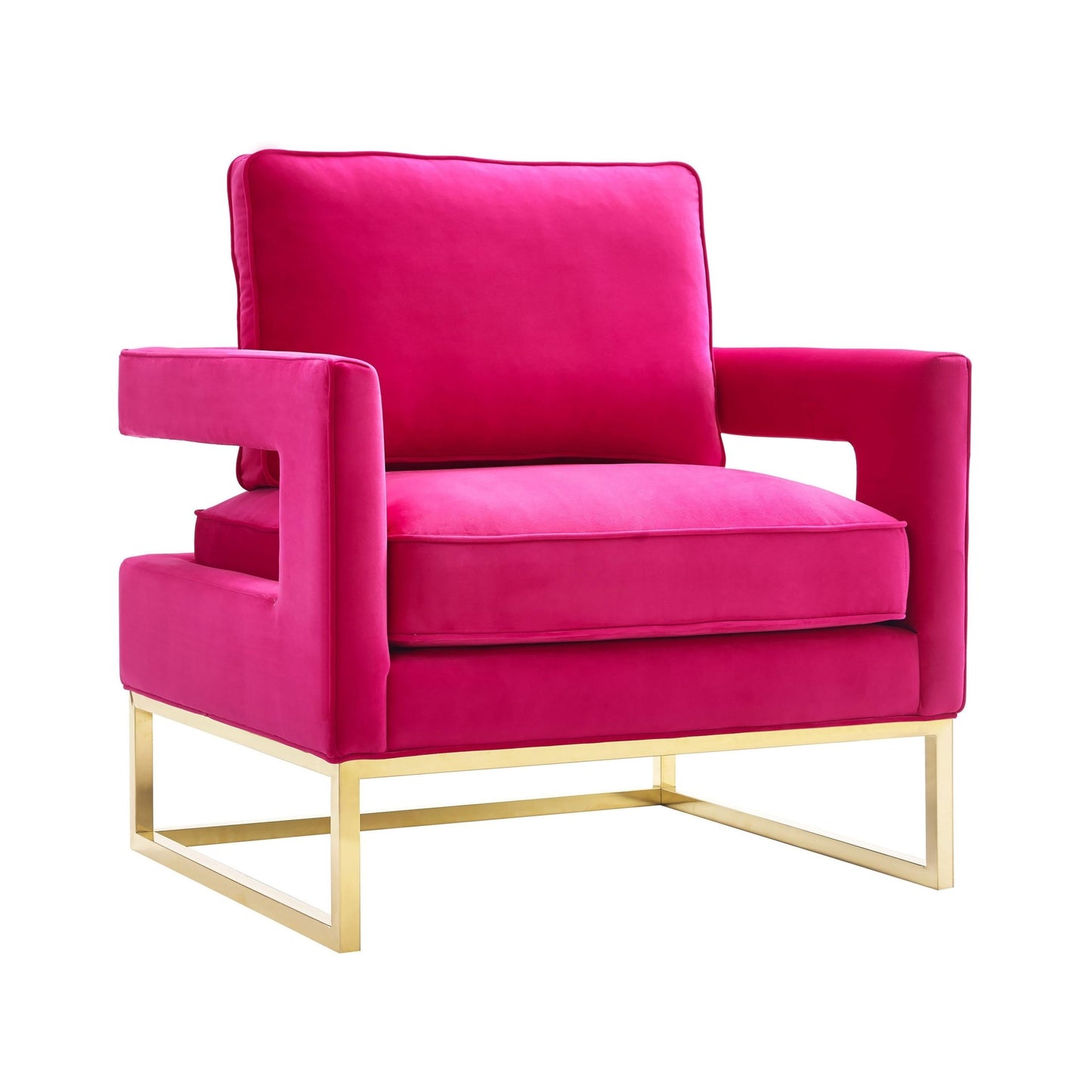 Avery Pink Velvet Chair With Polished Gold Base - Skandi London