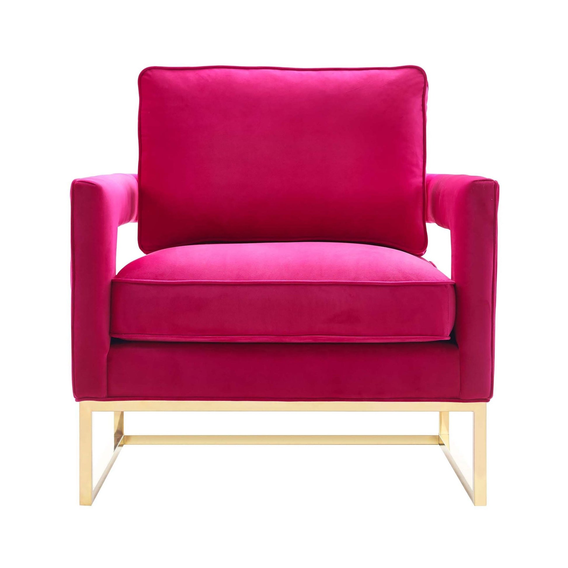 Avery Pink Velvet Chair With Polished Gold Base - Skandi London