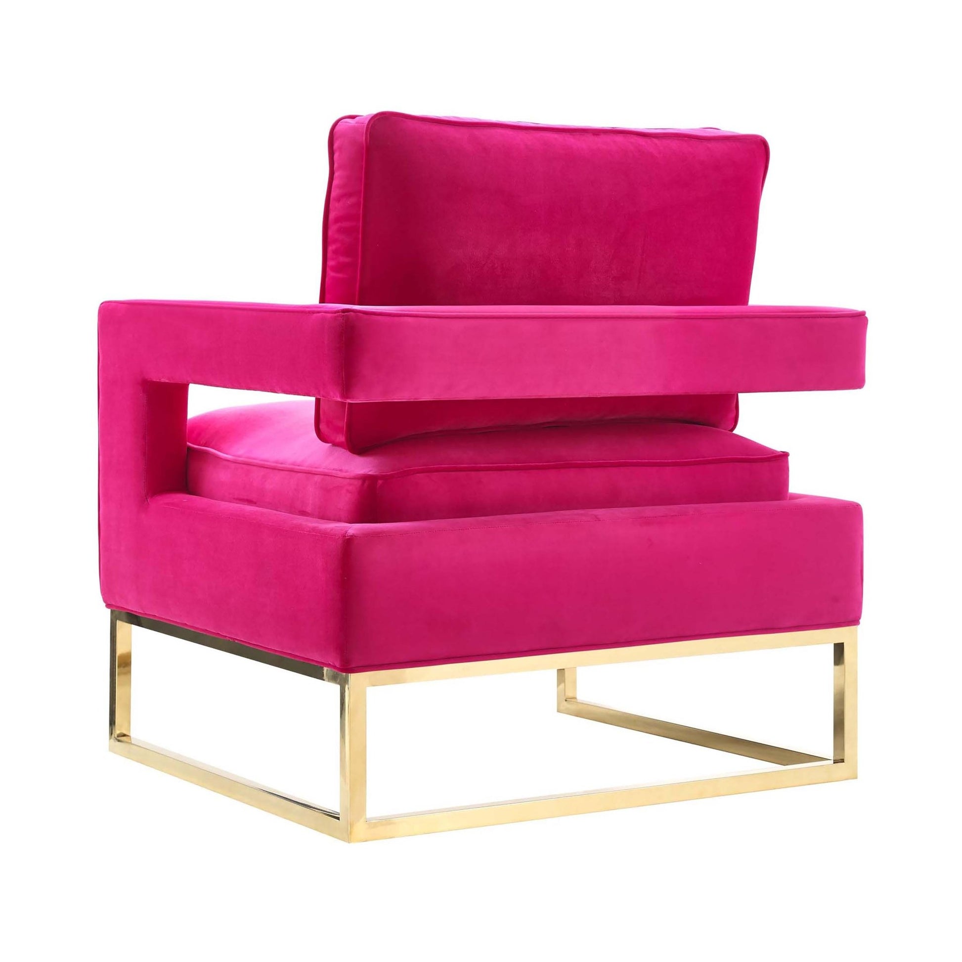 Avery Pink Velvet Chair With Polished Gold Base - Skandi London