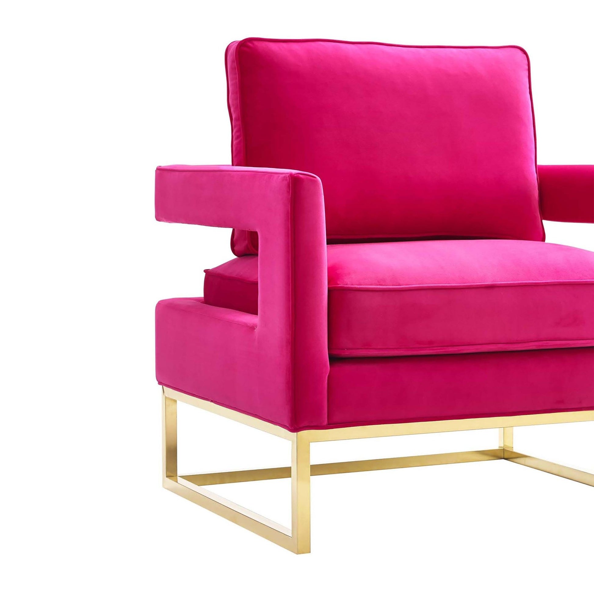 Avery Pink Velvet Chair With Polished Gold Base - Skandi London