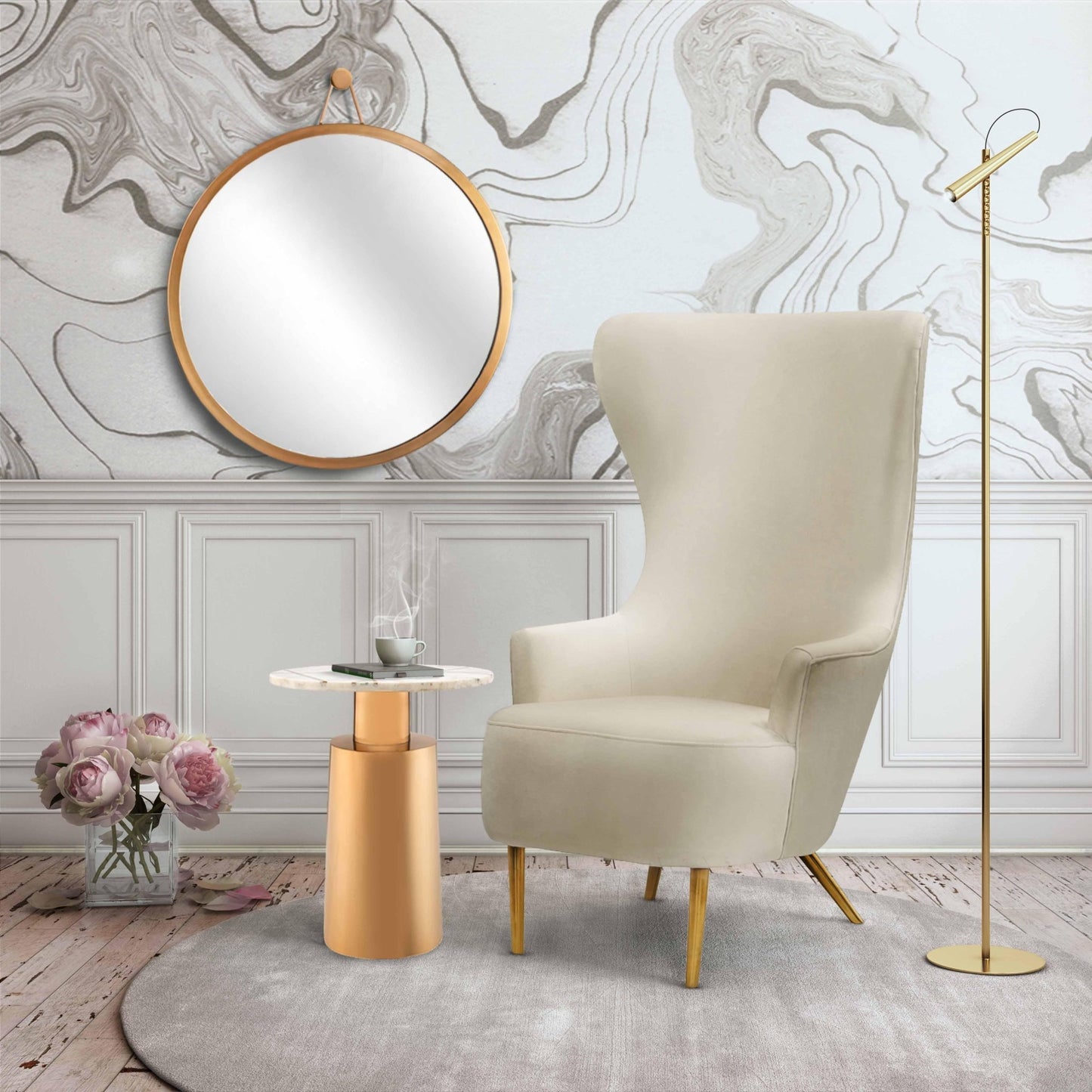 Julia Cream Wingback Chair - Skandi London