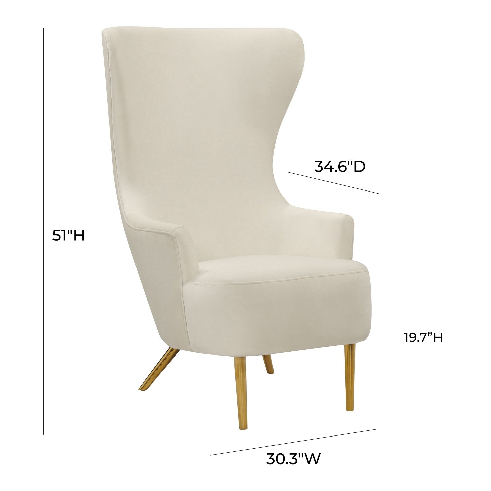 Julia Cream Wingback Chair - Skandi London