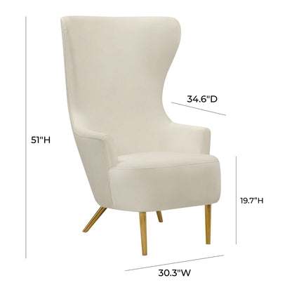 Julia Cream Wingback Chair - Skandi London