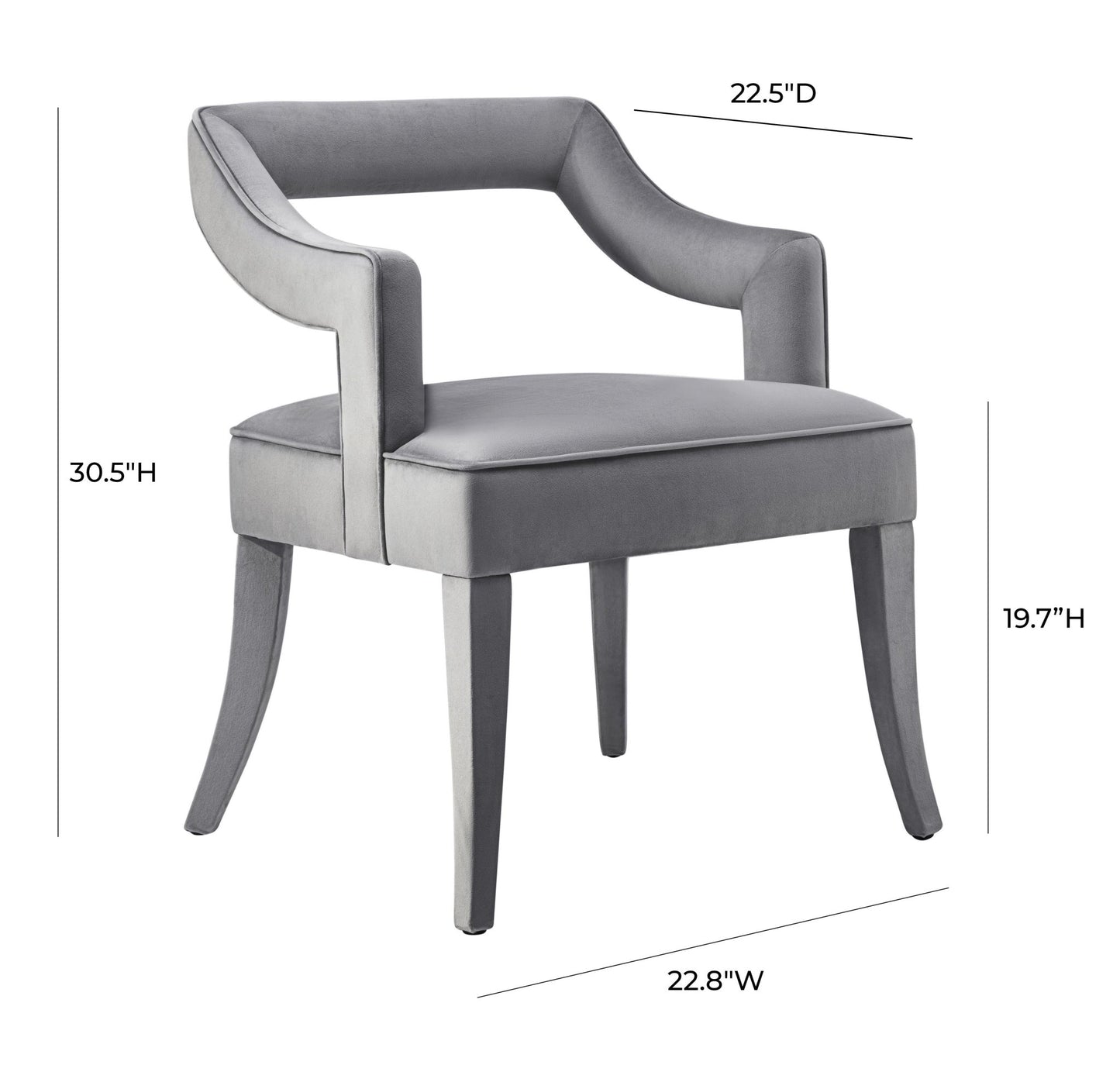 Tiffany Grey Velvet Chair - Skandi London