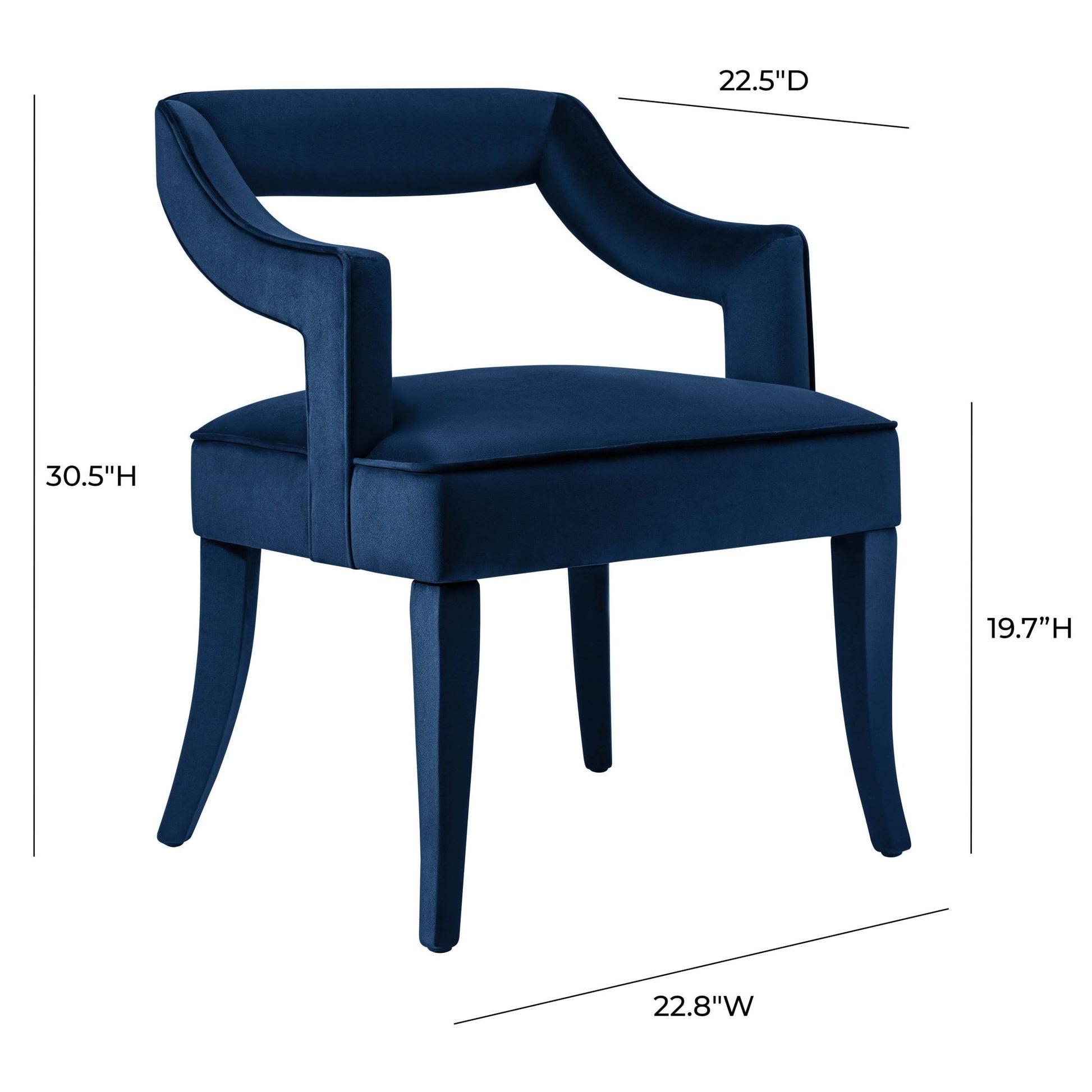 Tiffany Navy Velvet Chair - Skandi London